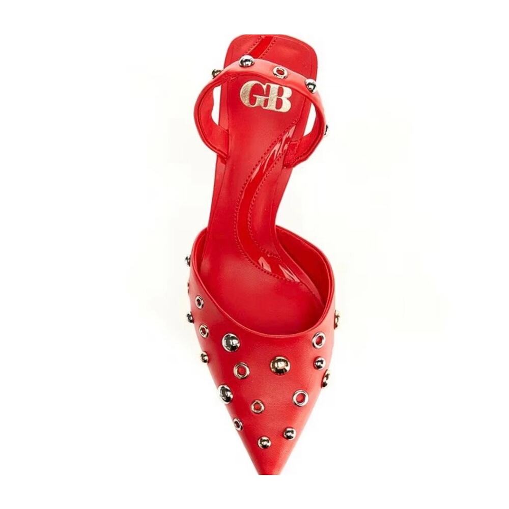 GB Office Siren Leather Grommet&Stud Kitten Heel Slingback Women’s Sz8 NWOB $130 - Picture 3 of 8